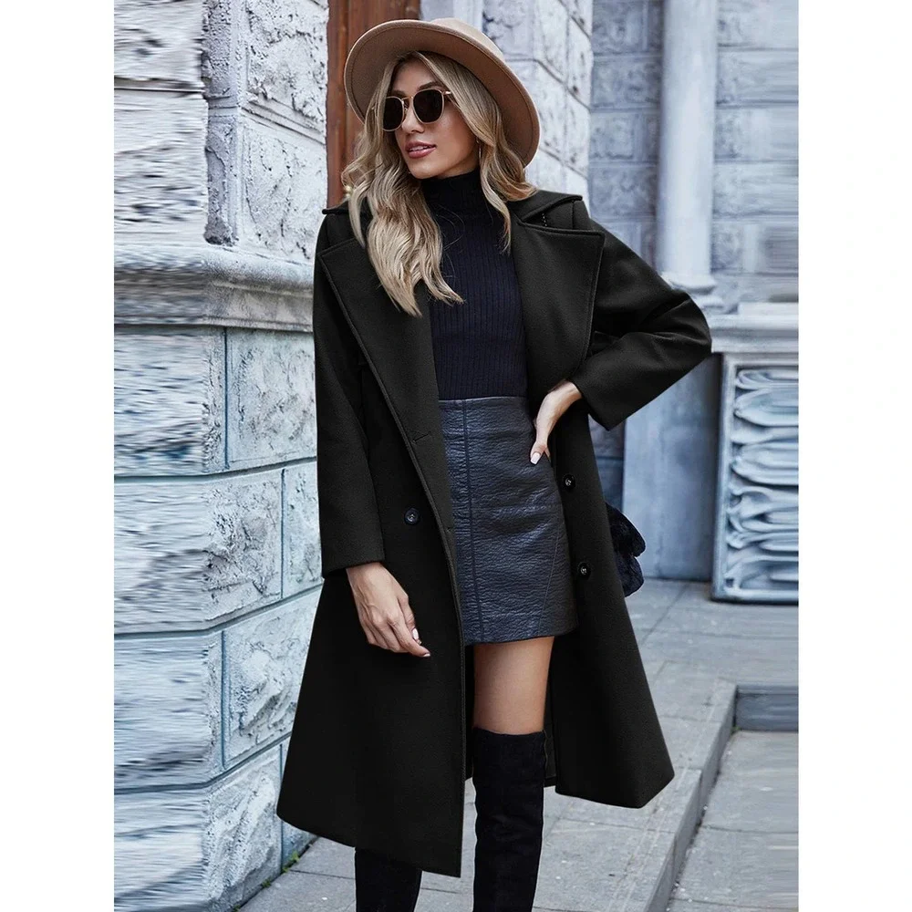 long line
Double Breasted Overcoat pea coat peacoat tan khaki camel brown - Picture 1 of 9